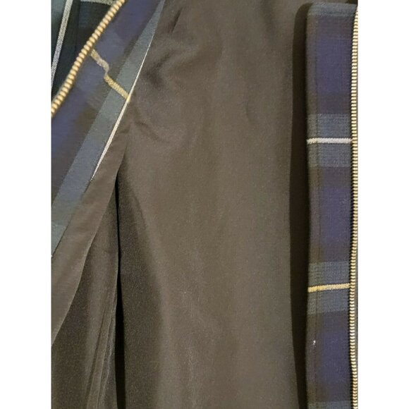 HM Womens Grean And Blue Plaid Zip Front Dress Jacket Size 2 - Picture 6 of 6